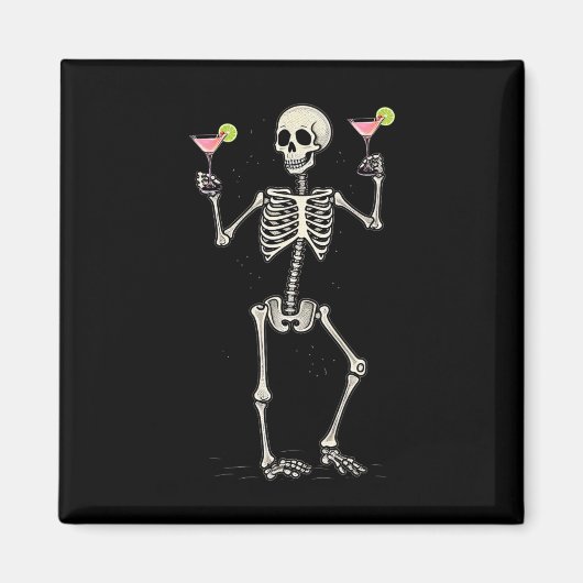 Halloween Skelet Drink Cosmopolitan Tail Magneet (Voorkant)