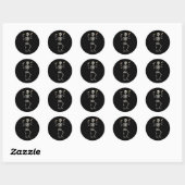 Halloween Skelet Drink Cosmopolitan Tail Ronde Sticker (Vel)