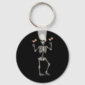 Halloween Skelet Drink Cosmopolitan Tail Sleutelhanger (Voorkant)