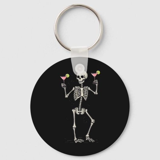 Halloween Skelet Drink Cosmopolitan Tail Sleutelhanger (Voorkant)