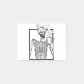 halloween skelet drink koffie grappig post-it® notes (Voorkant)