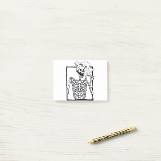 halloween skelet drink koffie grappig post-it® notes (Op bureau)