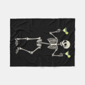 Halloween Skelet Drink Margarita Tail Fleece Deken (Voorkant (Horizontaal))