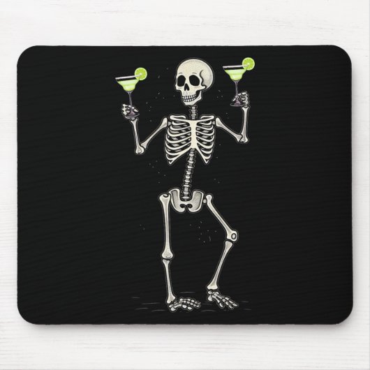 Halloween Skelet Drink Margarita Tail Muismat (Voorkant)