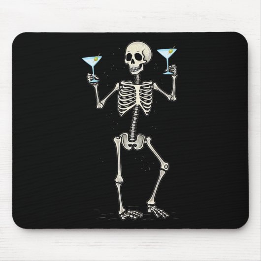Halloween Skelet Drink Martini Tail Muismat (Voorkant)
