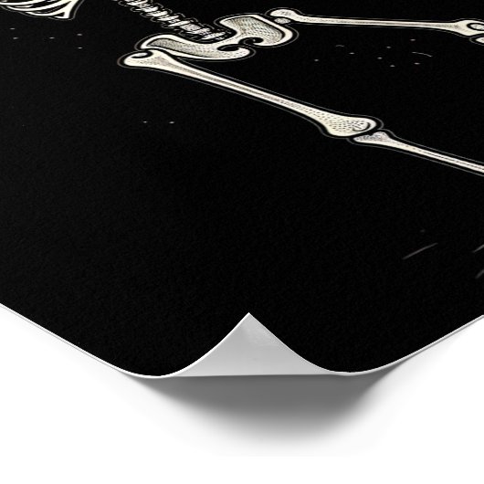 Halloween Skelet Drink Martini Tail Poster (Hoek)