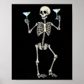 Halloween Skelet Drink Martini Tail Poster (Voorkant)