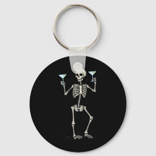 Halloween Skelet Drink Martini Tail Sleutelhanger