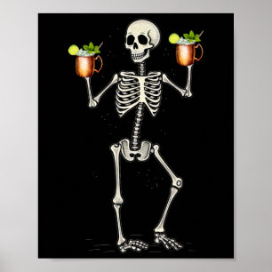 Halloween Skelet Drink Moscow Mule Tail Poster