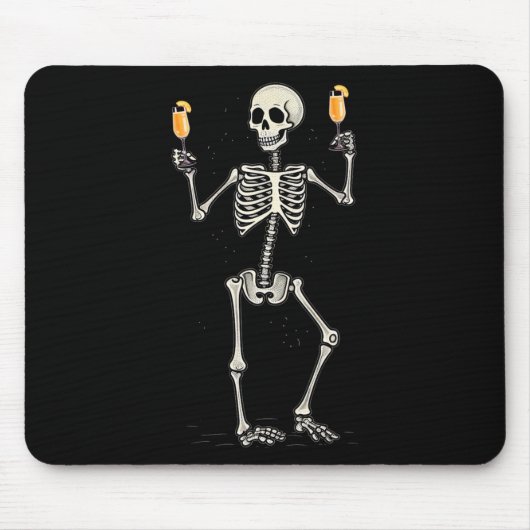 Halloween Skelet Drink Peach Bellini Tail Muismat (Voorkant)