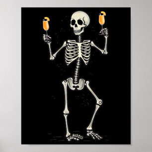Halloween Skelet Drink Peach Bellini Tail Poster