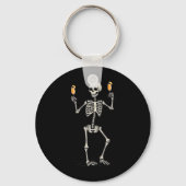 Halloween Skelet Drink Peach Bellini Tail Sleutelhanger (Voorkant)