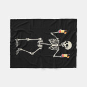 Halloween Skelet Drink Tequila Sunrise Tail Fleece Deken (Voorkant (Horizontaal))