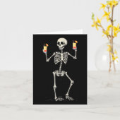 Halloween Skelet Drink Tequila Sunrise Tail Kaart (Gele Bloem)