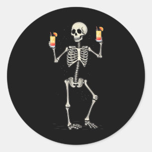 Halloween Skelet Drink Tequila Sunrise Tail Ronde Sticker