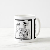 halloween skelet drink wijnschedel koffiemok (Voorkant rechts)