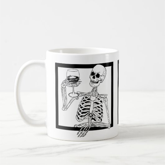 halloween skelet drink wijnschedel koffiemok (Links)