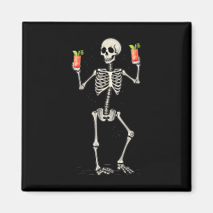 Halloween-skelet drinkt Bloody Mary-staart  Magneet