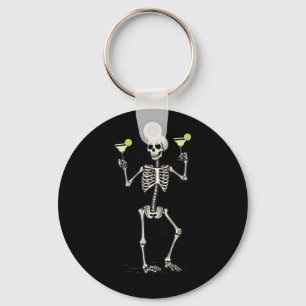Halloween Skelet Drinkt Margarita Staart  Sleutelhanger