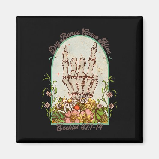 Halloween Skelet Droge Botten komen tot leven Bijb Magneet (Voorkant)