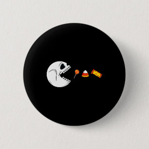 Halloween Skelet Eats Snoep Fun Boys Meisjes Kinde Ronde Button 5,7 Cm