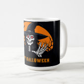 Halloween-skelet en Jack O Lantern-scène 🎃 Koffiemok (Voorkant rechts)