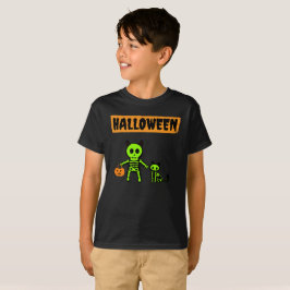 Halloween Skelet en Kat T-shirt