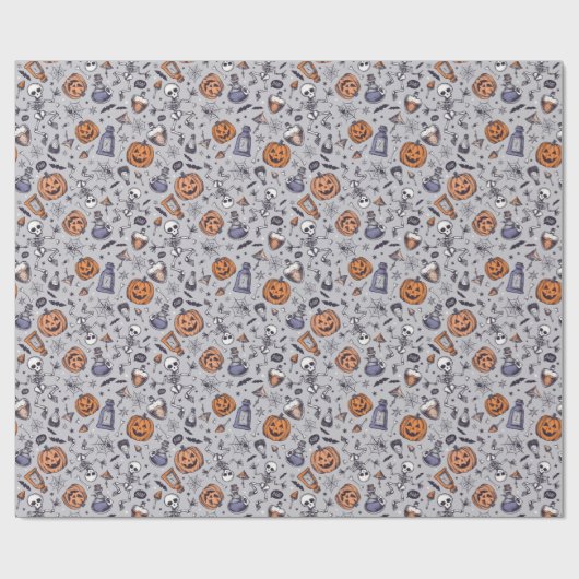 Halloween Skelet en Potions Patroon Cadeaupapier (Vlak)