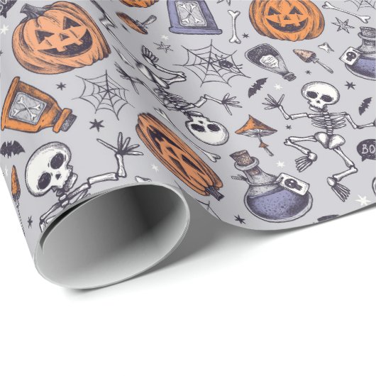 Halloween Skelet en Potions Patroon Cadeaupapier (Rol Hoek)