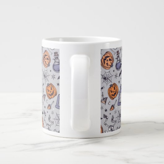 Halloween Skelet en Potions Patroon Grote Koffiekop (Achterkant)
