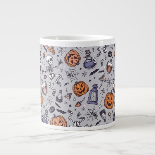 Halloween Skelet en Potions Patroon Grote Koffiekop (Voorkant)