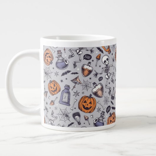 Halloween Skelet en Potions Patroon Grote Koffiekop (Links)