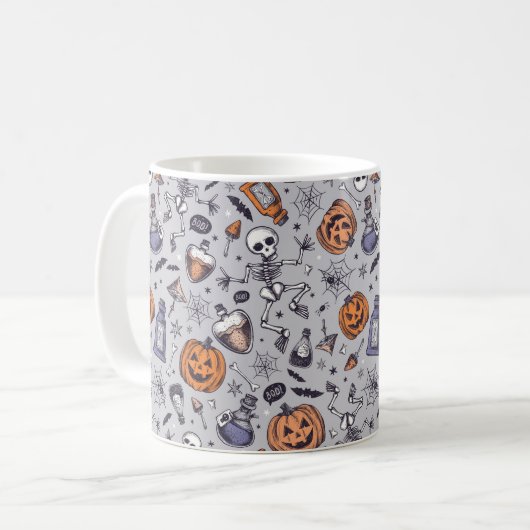  Halloween Skelet en Potions Patroon Koffiemok (Voorkant links)