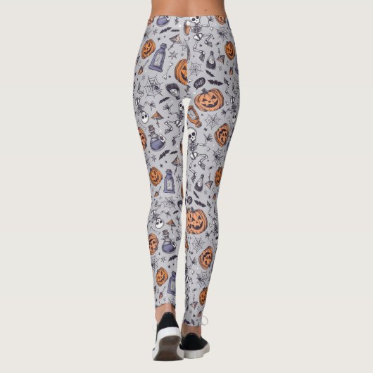 Halloween Skelet en Potions Patroon Leggings (Achterkant)