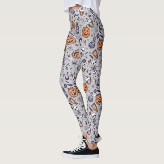 Halloween Skelet en Potions Patroon Leggings (Links)