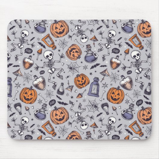 Halloween Skelet en Potions Patroon Muismat (Voorkant)