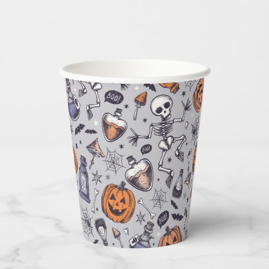 Halloween Skelet en Potions Patroon Papieren Bekers (Achterkant)