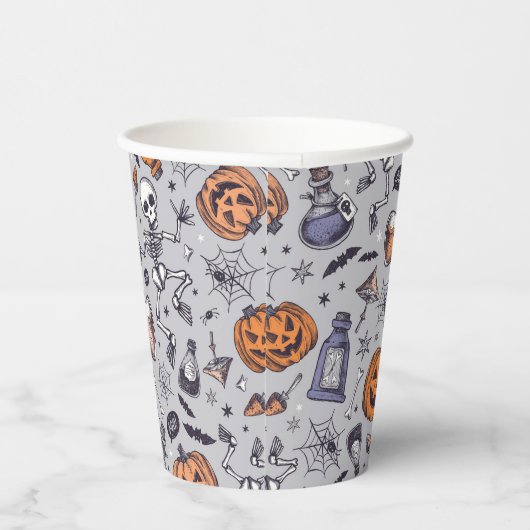 Halloween Skelet en Potions Patroon Papieren Bekers (Rechts)