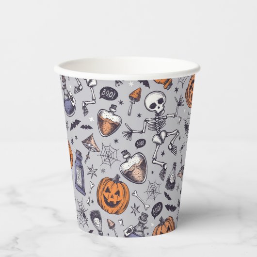  Halloween Skelet en Potions Patroon Papieren Bekers (Voorkant)
