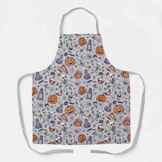 Halloween Skelet en Potions Patroon Schort (Voorkant)