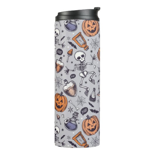 Halloween Skelet en Potions Patroon Thermosbeker (Gedraaid links)