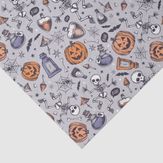 Halloween Skelet en Potions Patroon Tissuepapier (Detail)