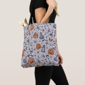 Halloween Skelet en Potions Patroon Tote Bag (Dichtbij)