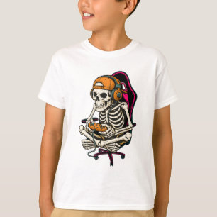Halloween Skelet Gamer Jongens Gaming Mannen Peute T-shirt