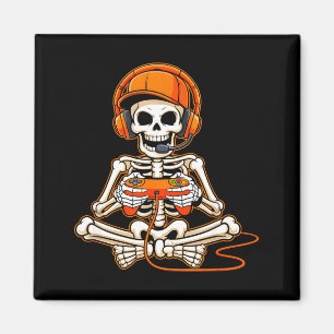 Halloween Skelet Gamer Video Games Jongens Mannen Magneet