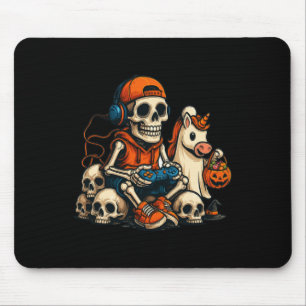 Halloween Skelet Gamer Video Games Spelend Spook H Muismat