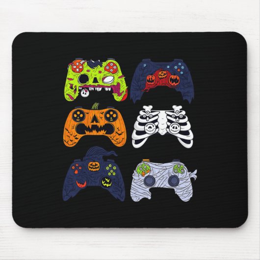 Halloween Skelet Gaming Controllers Zombie Mummy Muismat (Voorkant)