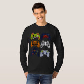 Halloween Skelet Gaming Controllers Zombie Mummy T-shirt (Voorkant volledig)