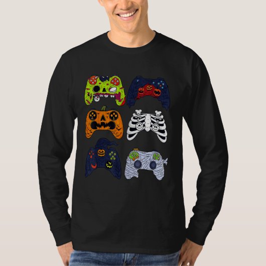 Halloween Skelet Gaming Controllers Zombie Mummy T-shirt (Voorkant)
