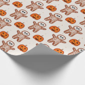 Halloween Skelet Gemberkoek & Jack-o-Lantern  Cadeaupapier (Hoek)